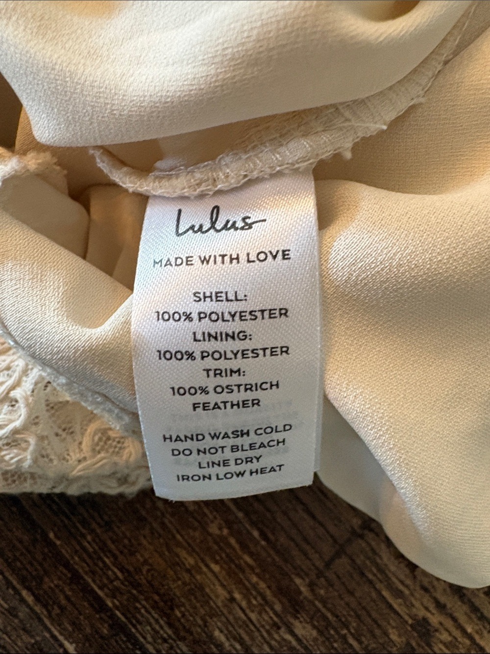 Lulus Uniquely Confident Cream Lace Feather Strapless Midi Dress Size Medium NWT - Picture 8 of 8